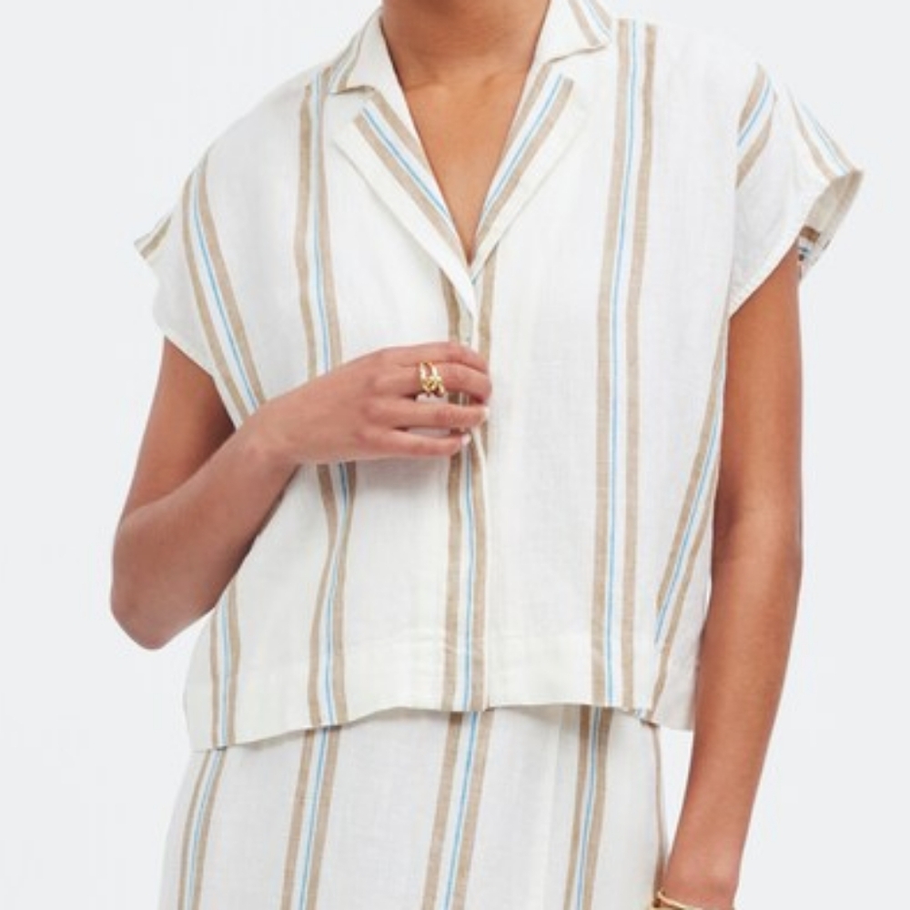 Madewell Striped Button-Up Linen Shirt